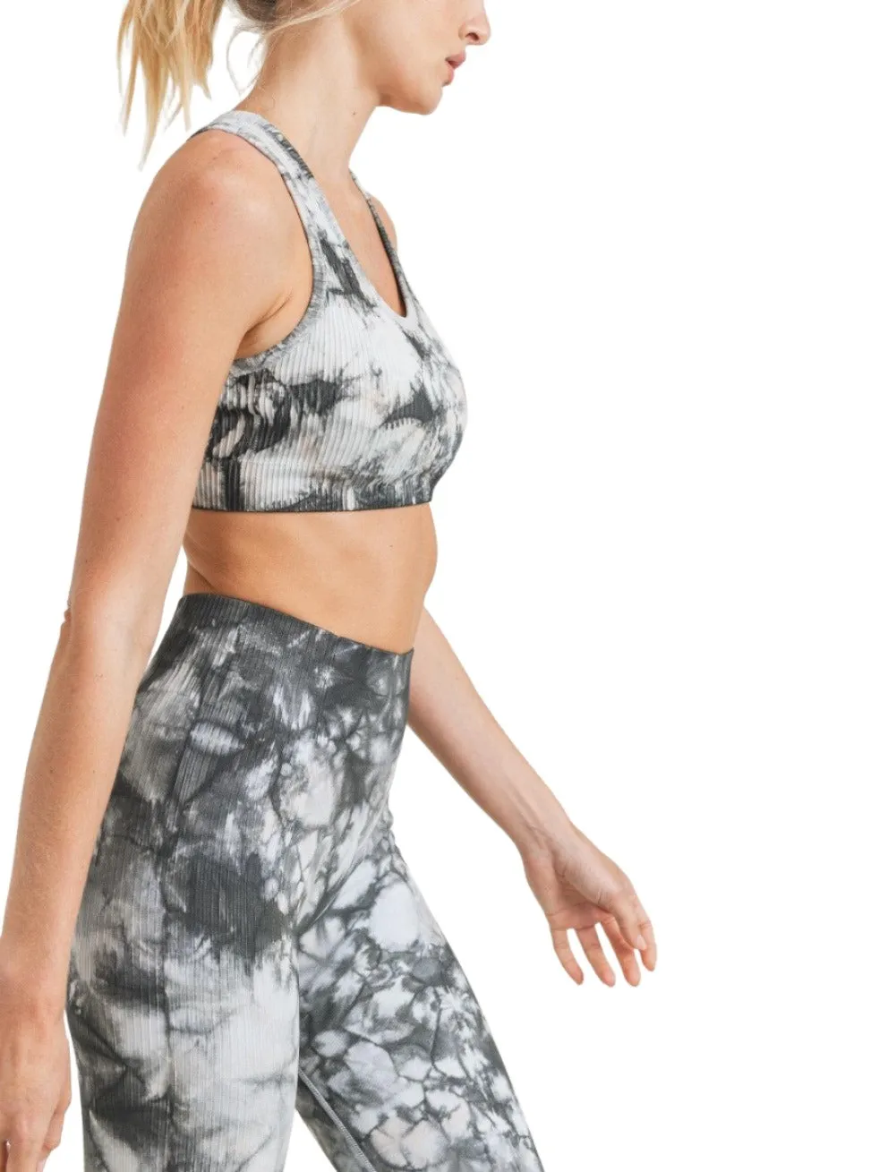 Mono B Glass Tie-Dye Seamless Ribbed Sports Bra AT3001