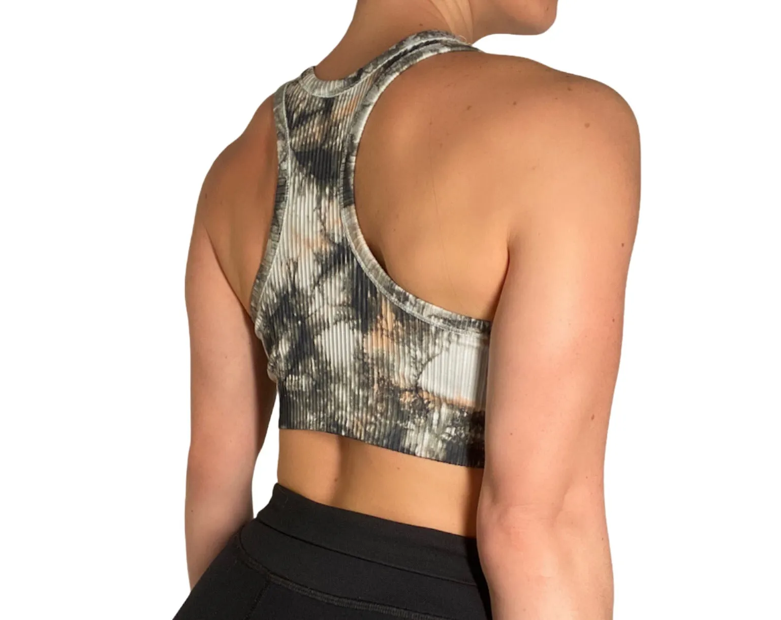 Mono B Glass Tie-Dye Seamless Ribbed Sports Bra AT3001