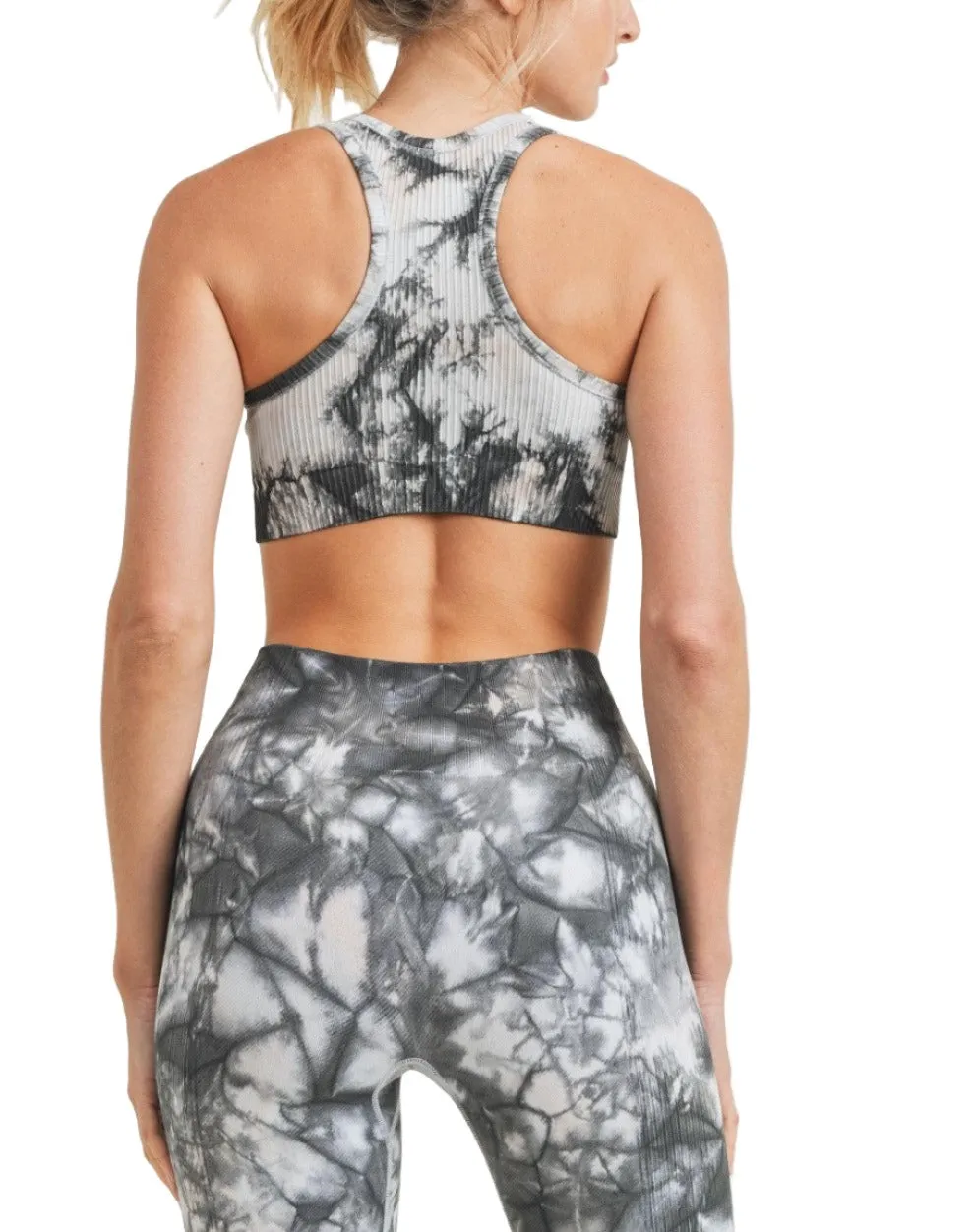 Mono B Glass Tie-Dye Seamless Ribbed Sports Bra AT3001