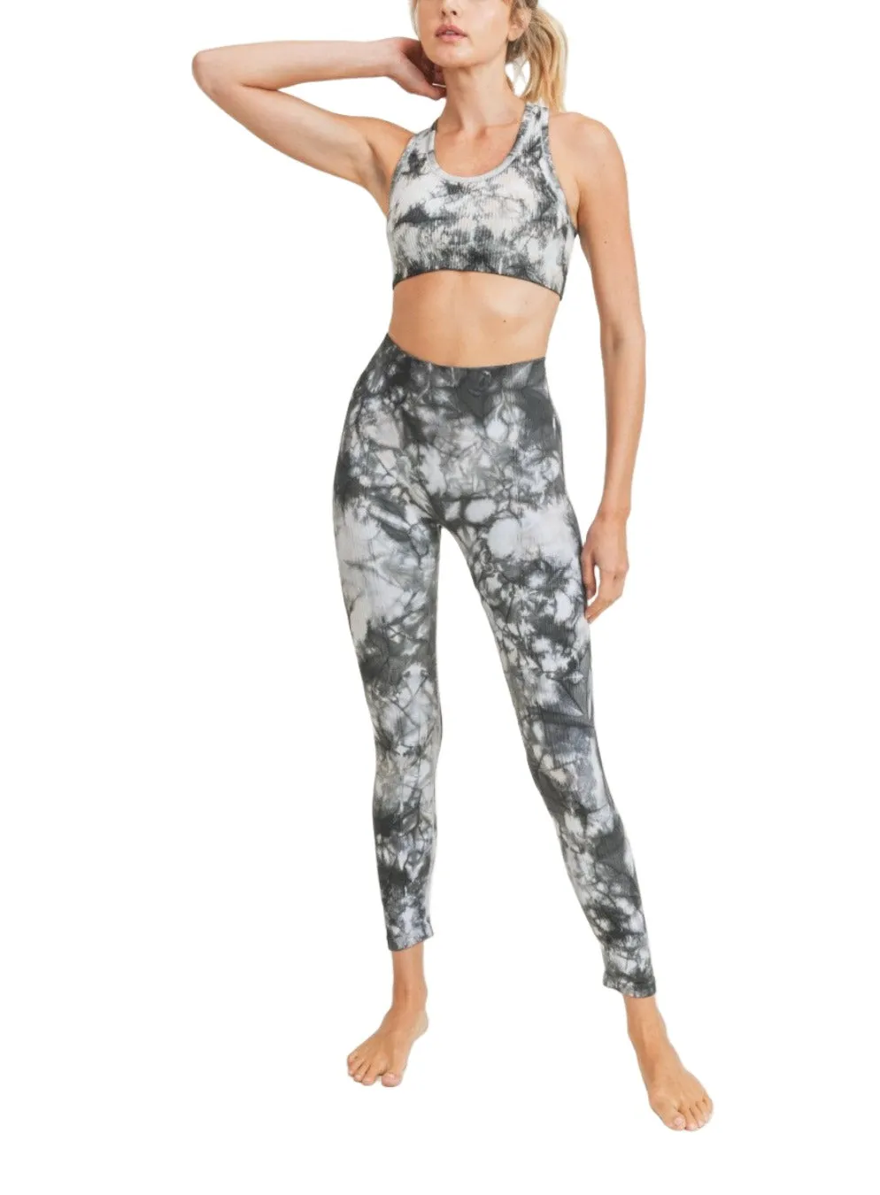 Mono B Glass Tie-Dye Seamless Ribbed Sports Bra AT3001