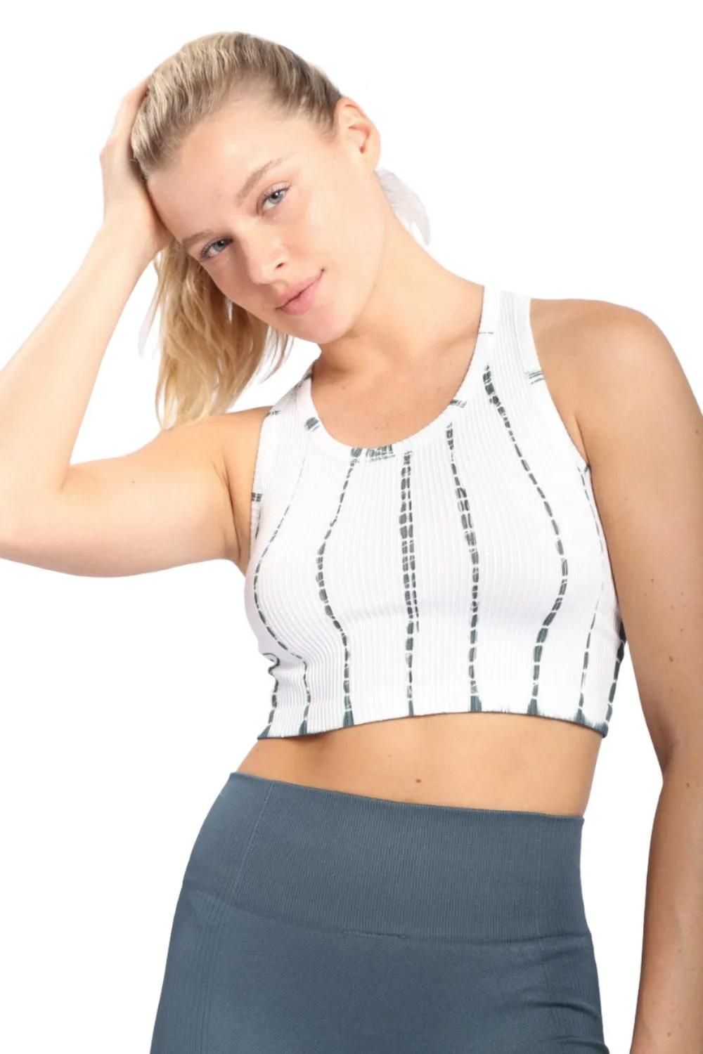 Mono B  Tie-Dye Seamless Ribbed Racer Back Bra AT2997