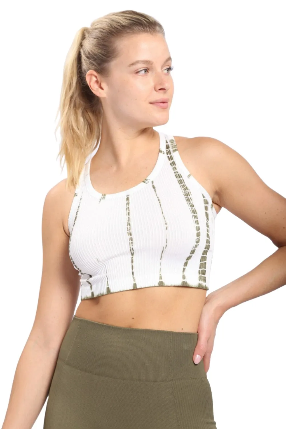 Mono B  Tie-Dye Seamless Ribbed Racer Back Bra AT2997