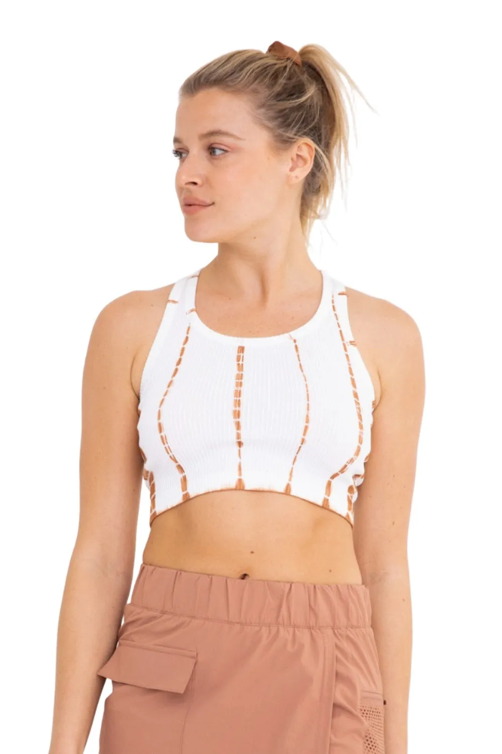 Mono B  Tie-Dye Seamless Ribbed Racer Back Bra AT2997