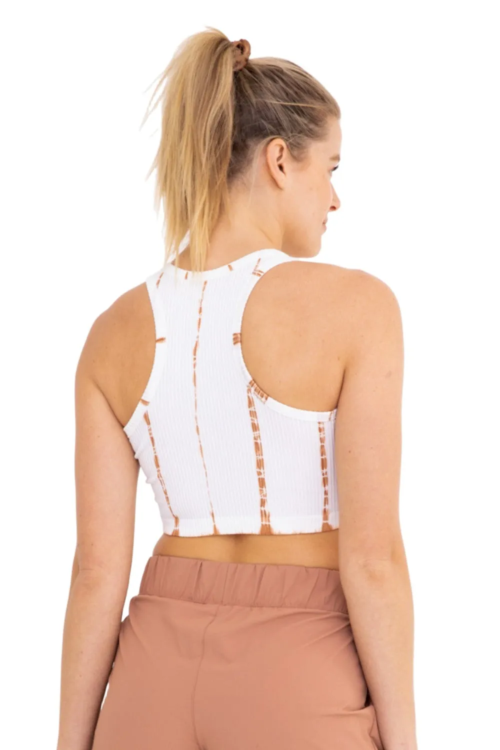 Mono B  Tie-Dye Seamless Ribbed Racer Back Bra AT2997