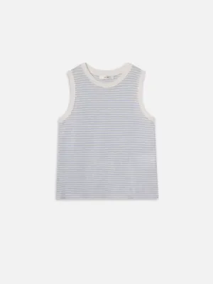 Muscle Crew Tee -- Light Chambray Multi
