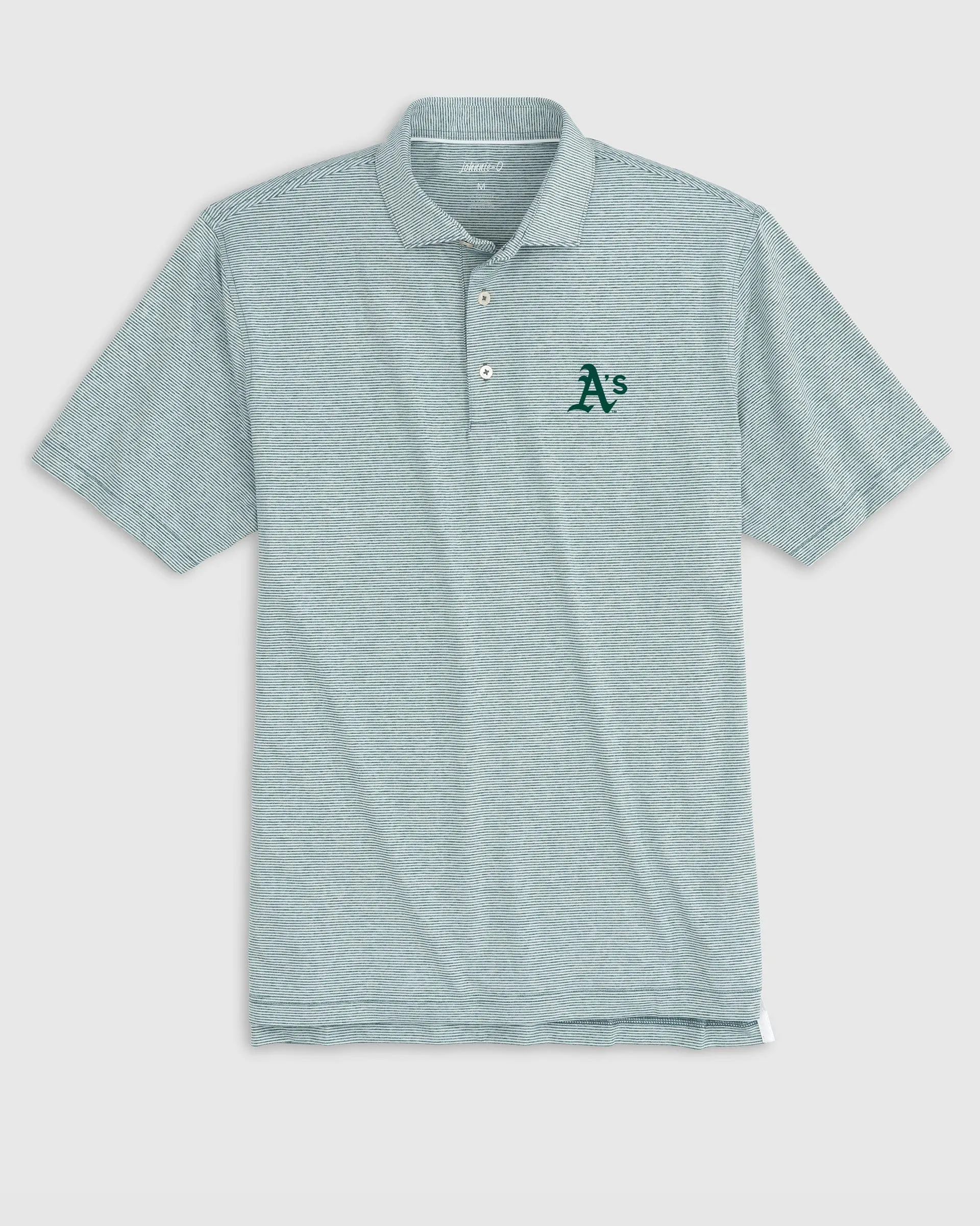 Oakland Athletics Lyndonn Striped Jersey Performance Polo
