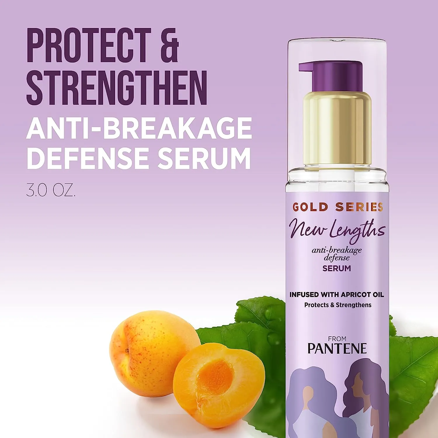 Pantene Gold Series New Lengths Anti-Breakage Defense Serum (Apricot Oil)- 3.0 fl oz