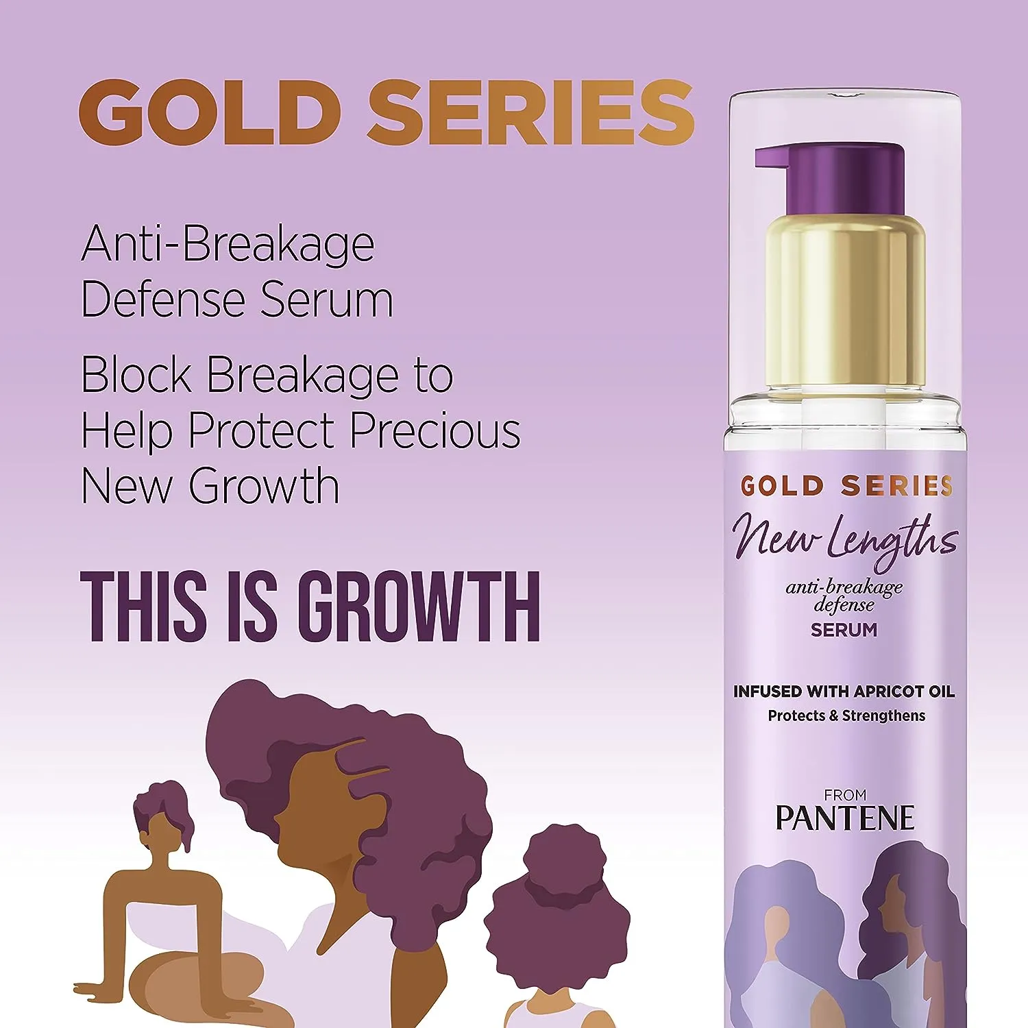 Pantene Gold Series New Lengths Anti-Breakage Defense Serum (Apricot Oil)- 3.0 fl oz