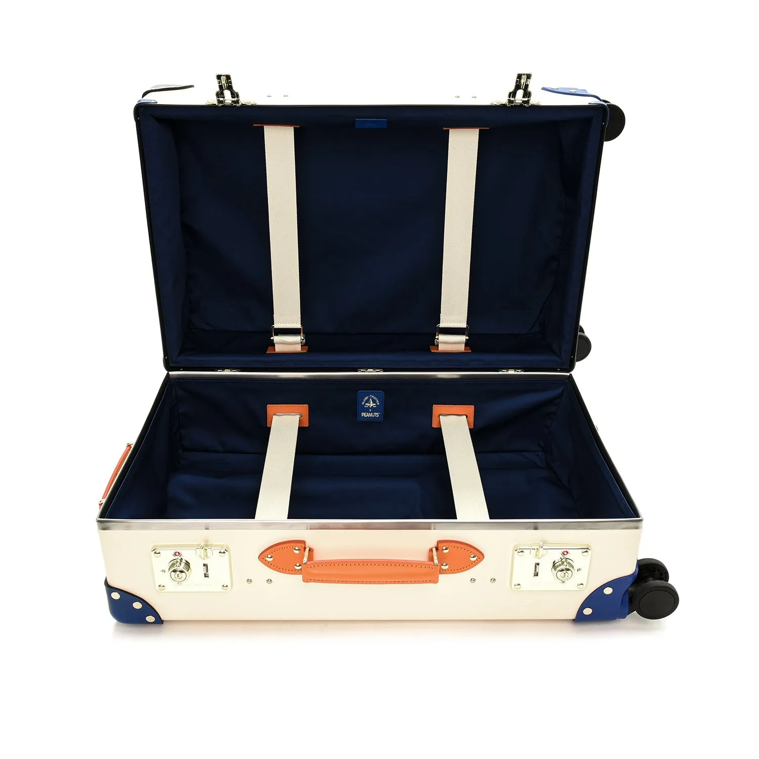 PEANUTS · Medium Check-In - 4 Wheels | Ivory/Blue