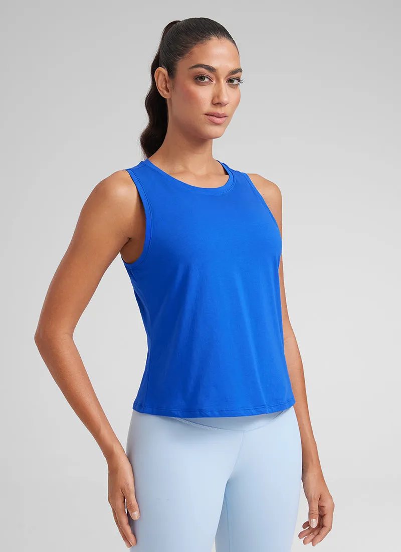 Pima Cotton Crop Tank Round Neck