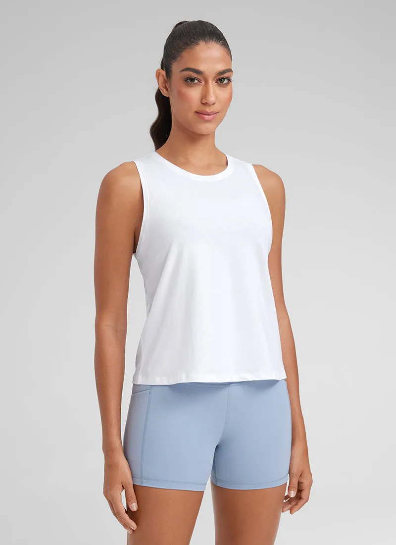 Pima Cotton Crop Tank Round Neck