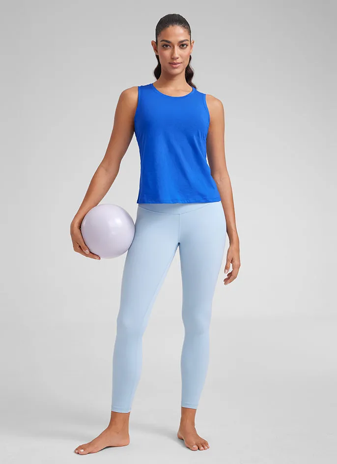 Pima Cotton Crop Tank Round Neck