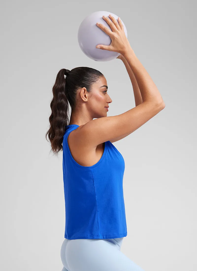 Pima Cotton Crop Tank Round Neck