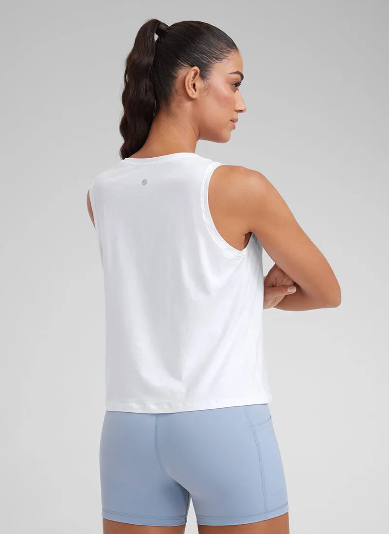 Pima Cotton Crop Tank Round Neck