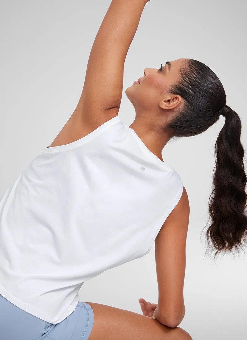 Pima Cotton Crop Tank Round Neck