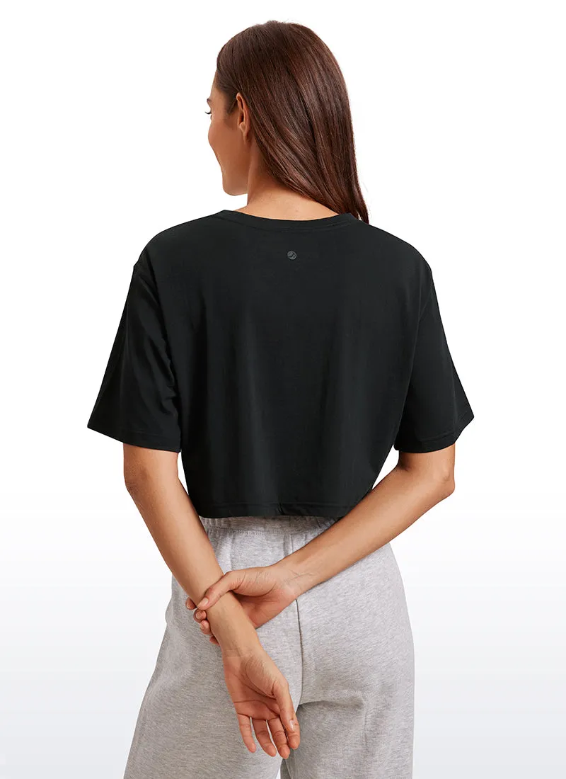 Pima Cotton Short Sleeves Cropped