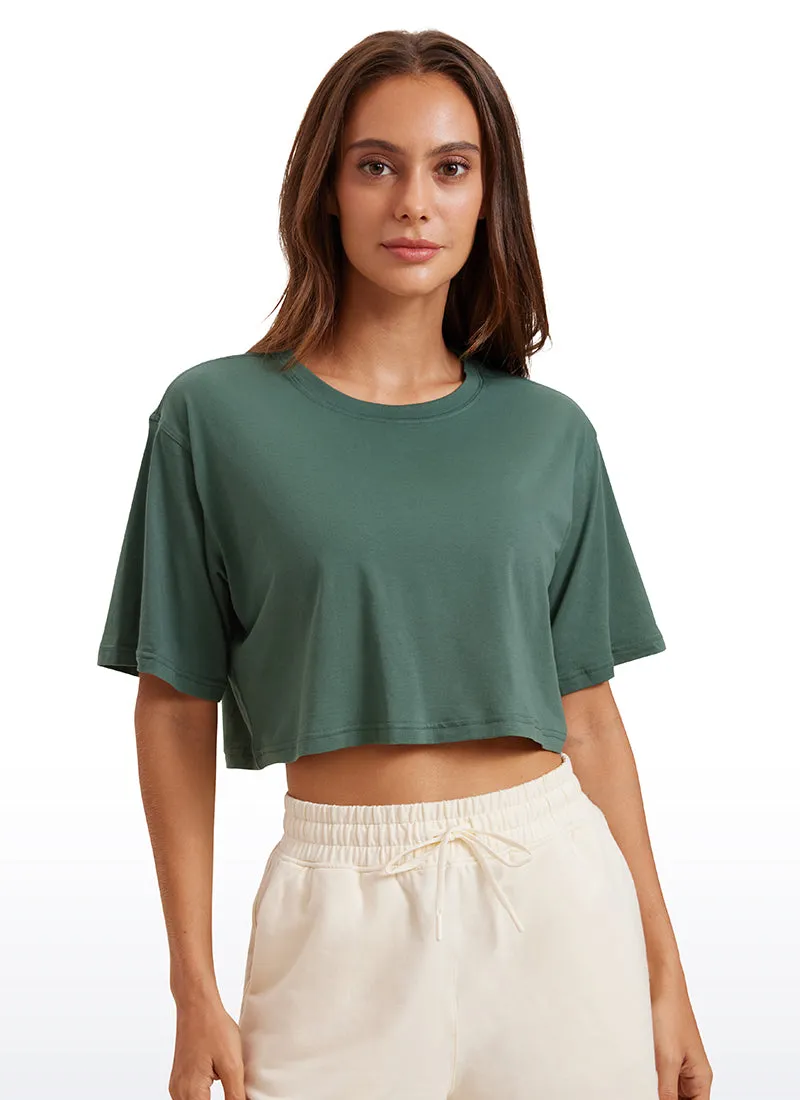 Pima Cotton Short Sleeves Cropped