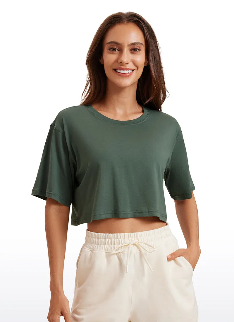 Pima Cotton Short Sleeves Cropped