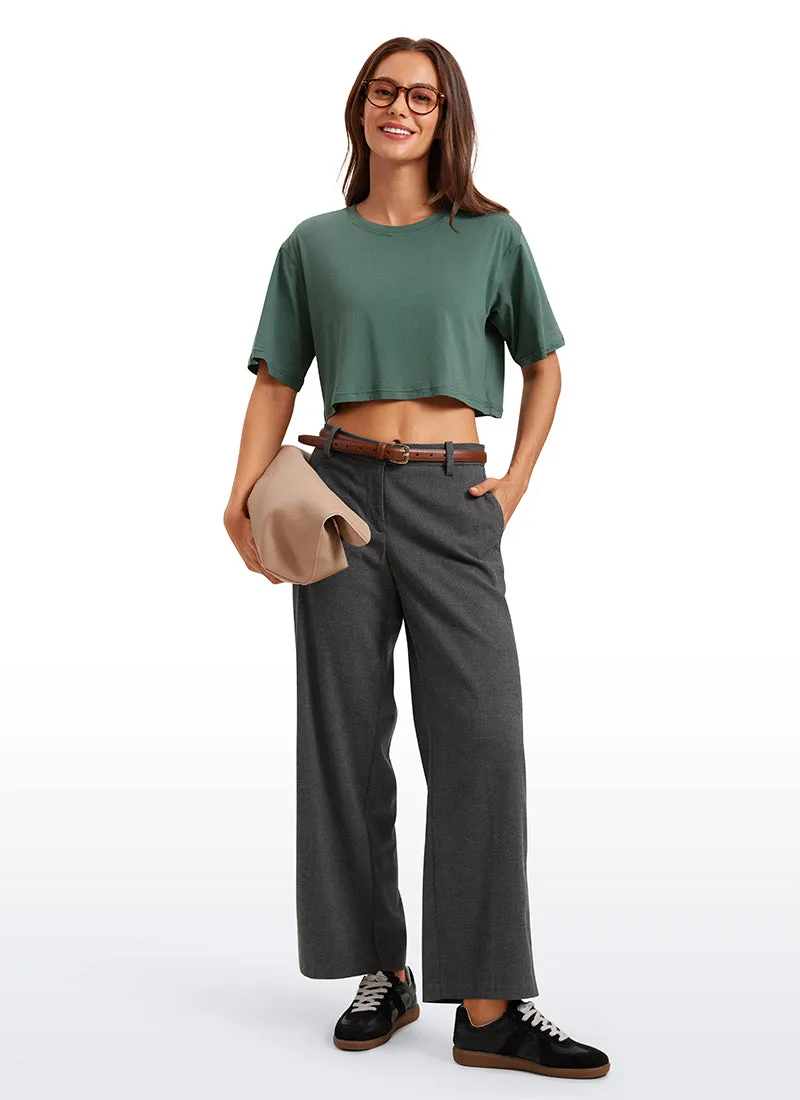 Pima Cotton Short Sleeves Cropped