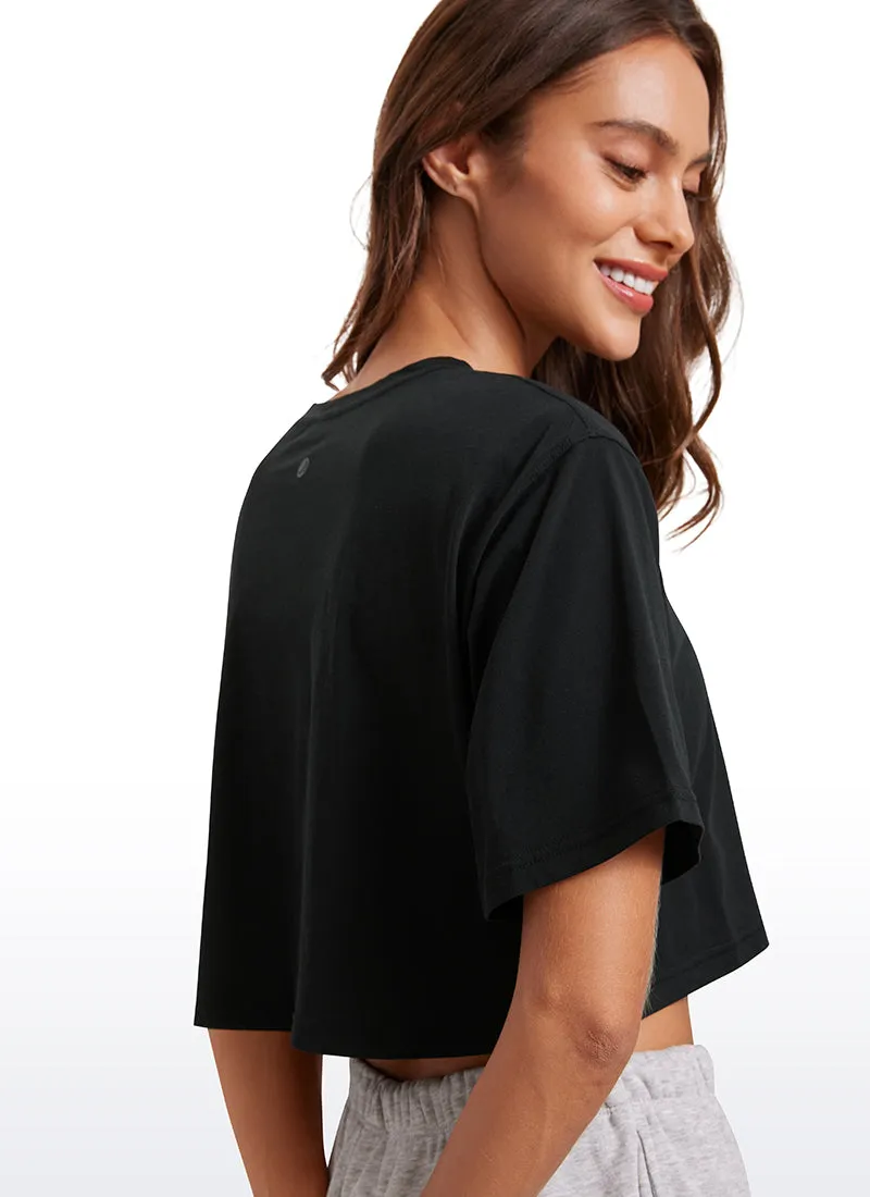 Pima Cotton Short Sleeves Cropped