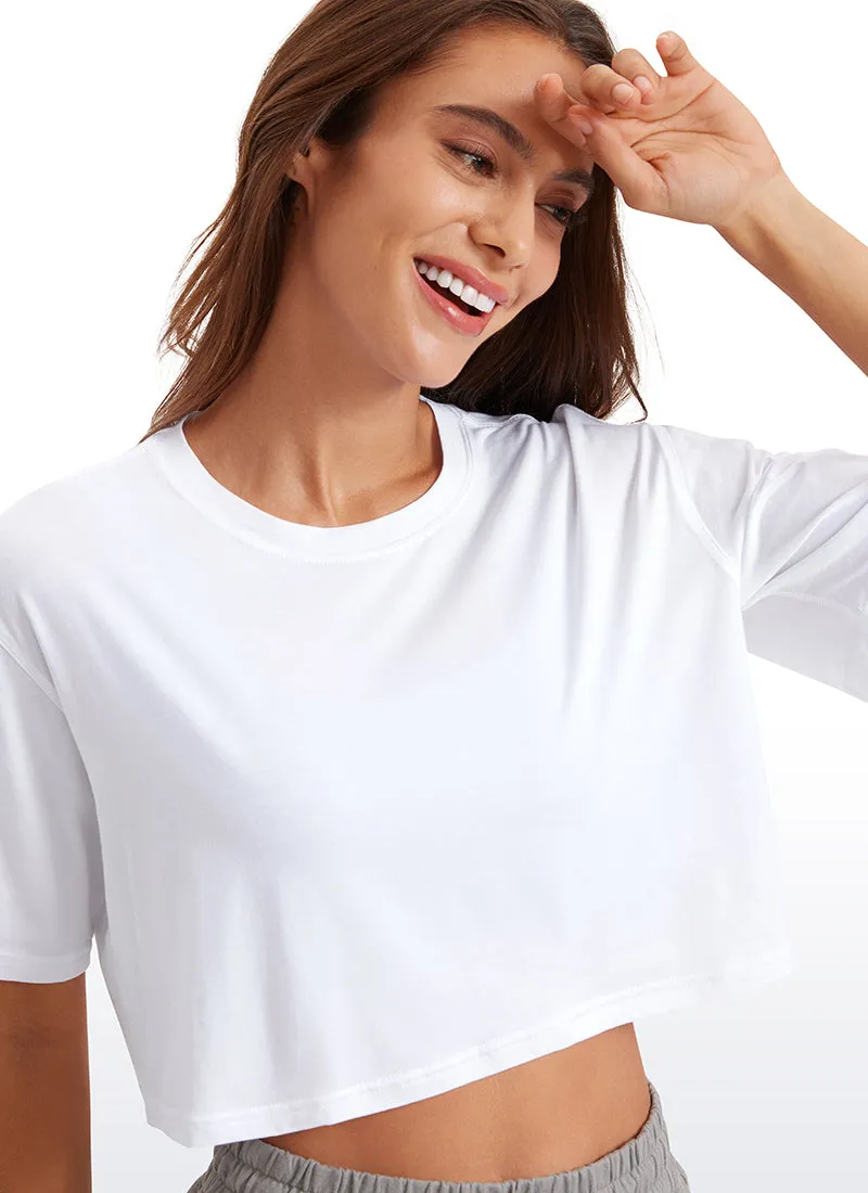 Pima Cotton Short Sleeves Cropped
