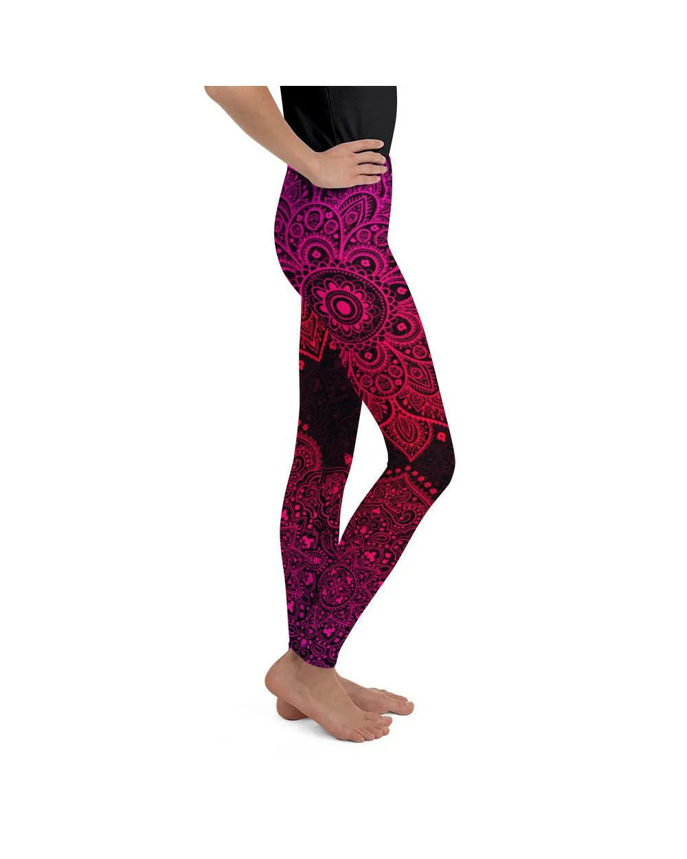 Pink Mandala Youth Leggings