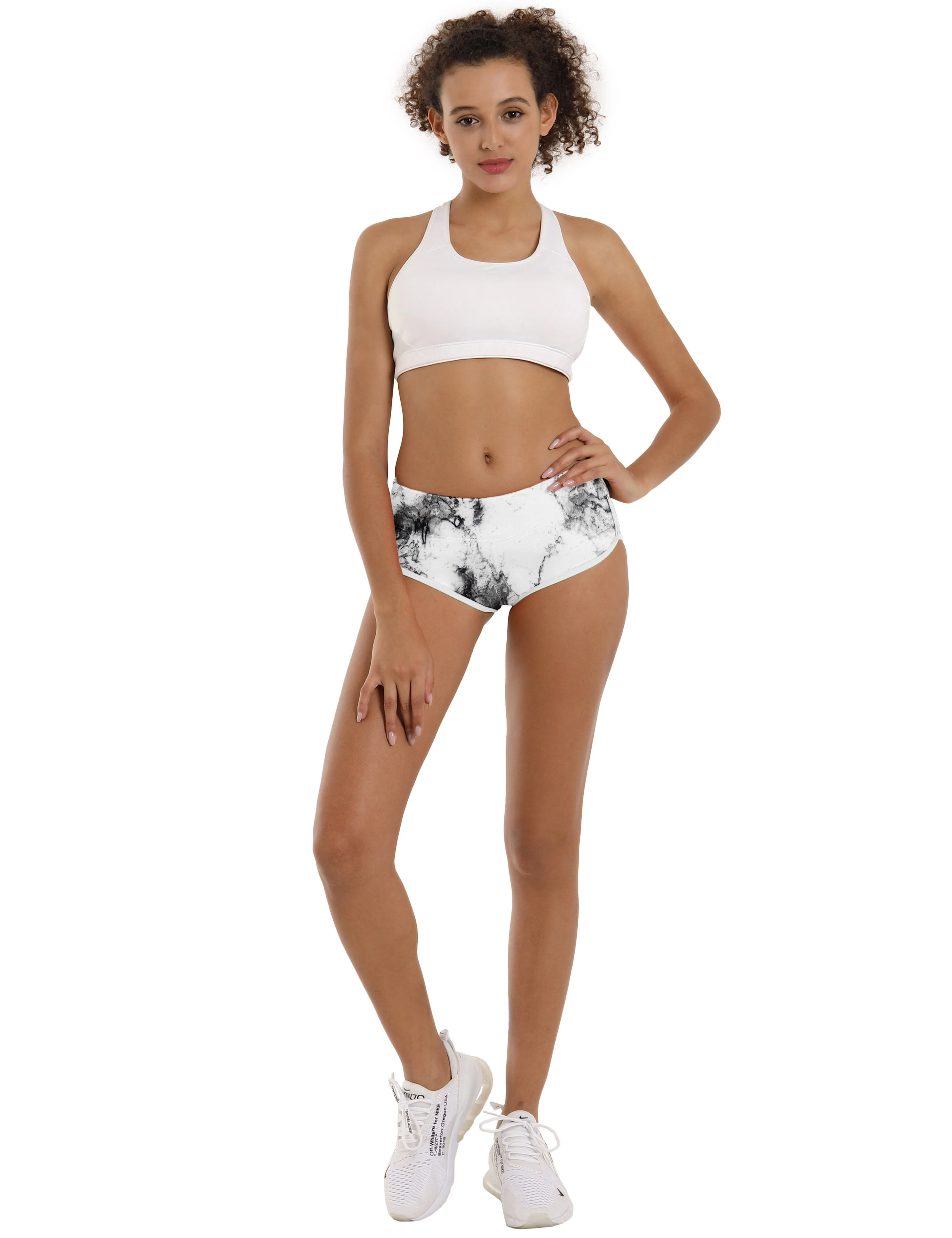 Printed Booty Yoga Shorts arabescato ins_yoga