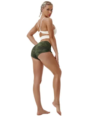 Printed Booty Yoga Shorts green brushcamo_yoga