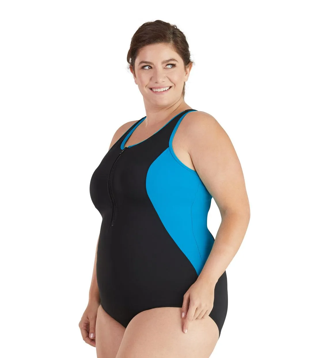 QuikEnergy Zip Tank Suit Turq and Black - FINAL SALE