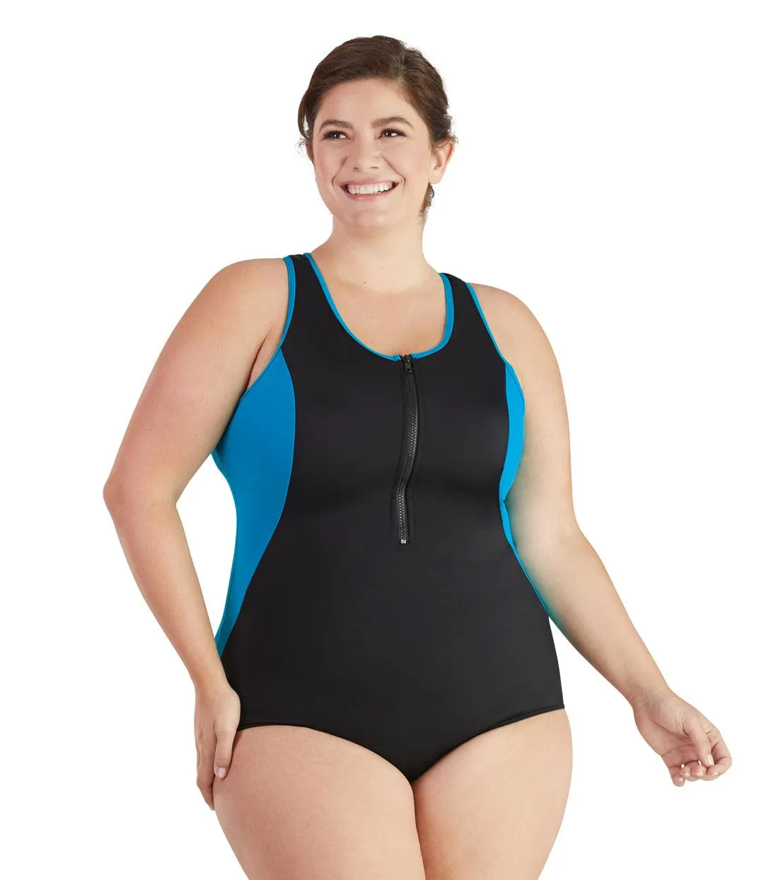 QuikEnergy Zip Tank Suit Turq and Black - FINAL SALE