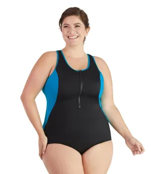 QuikEnergy Zip Tank Suit Turq and Black - FINAL SALE