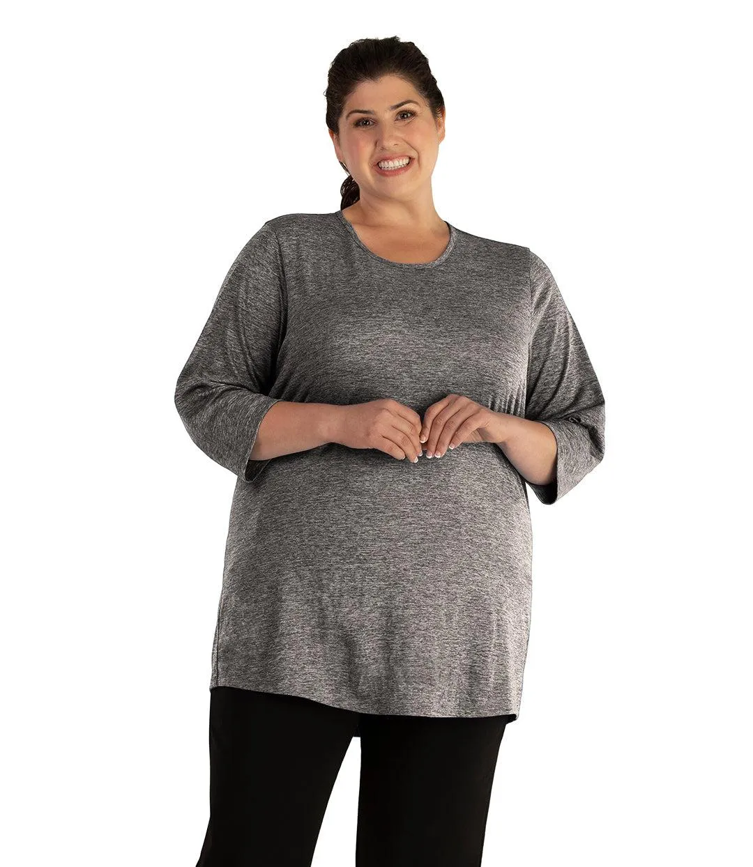 QuikLite Scoop Neck 3/4 Sleeve Top - FINAL SALE