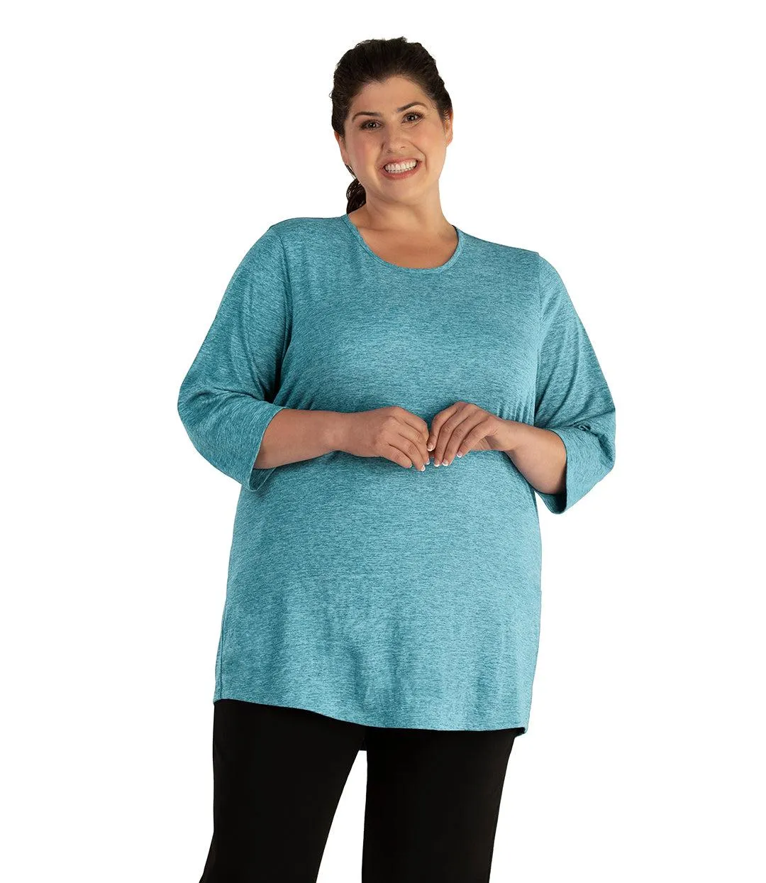 QuikLite Scoop Neck 3/4 Sleeve Top - FINAL SALE