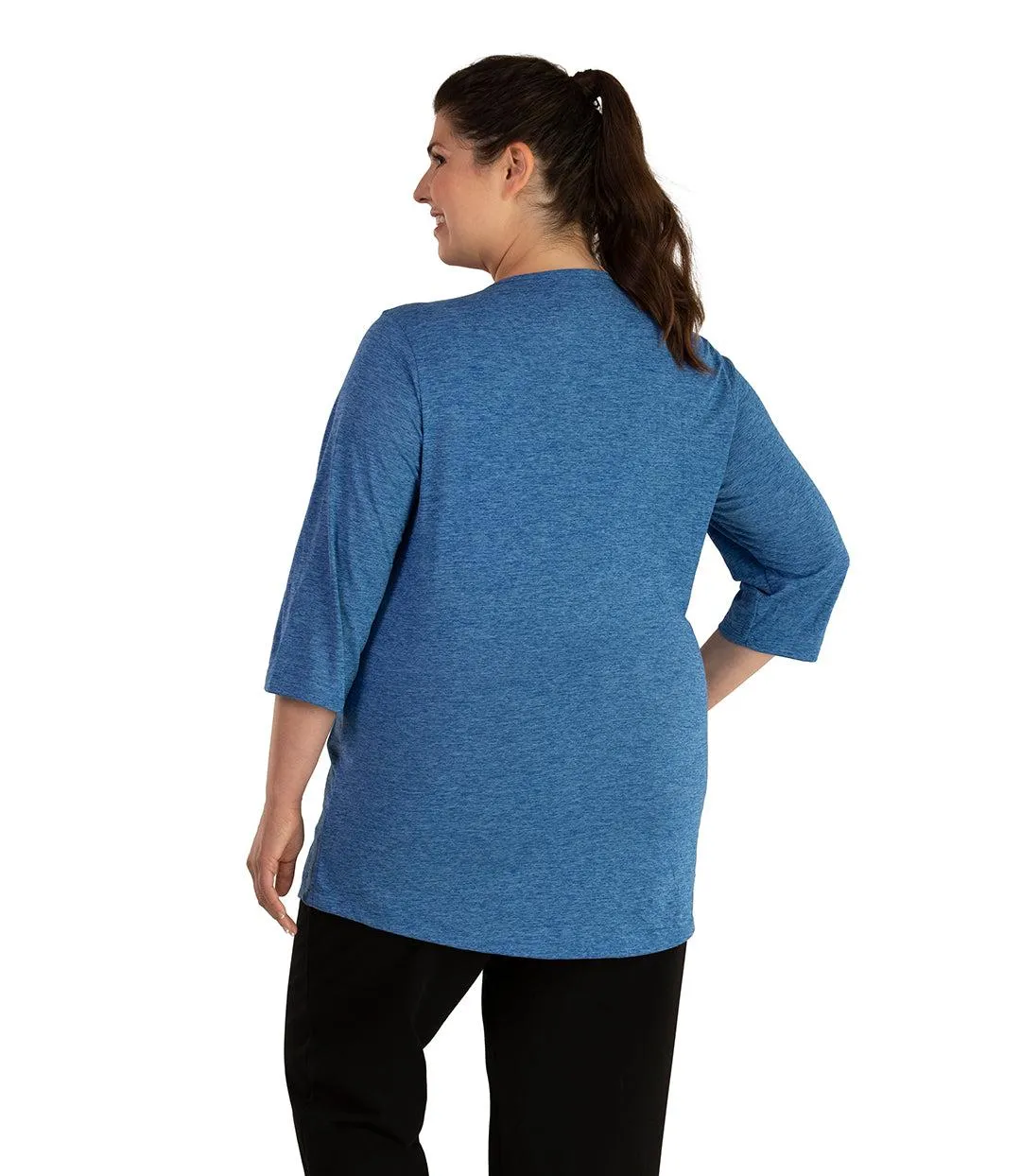 QuikLite Scoop Neck 3/4 Sleeve Top - FINAL SALE