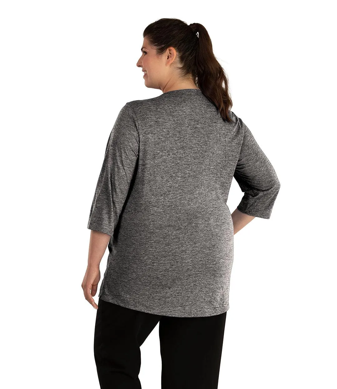 QuikLite Scoop Neck 3/4 Sleeve Top - FINAL SALE