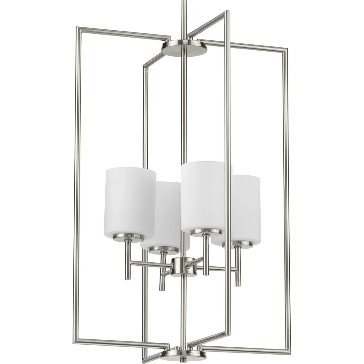 Replay Collection Four-Light Etched White Glass Pendant Light