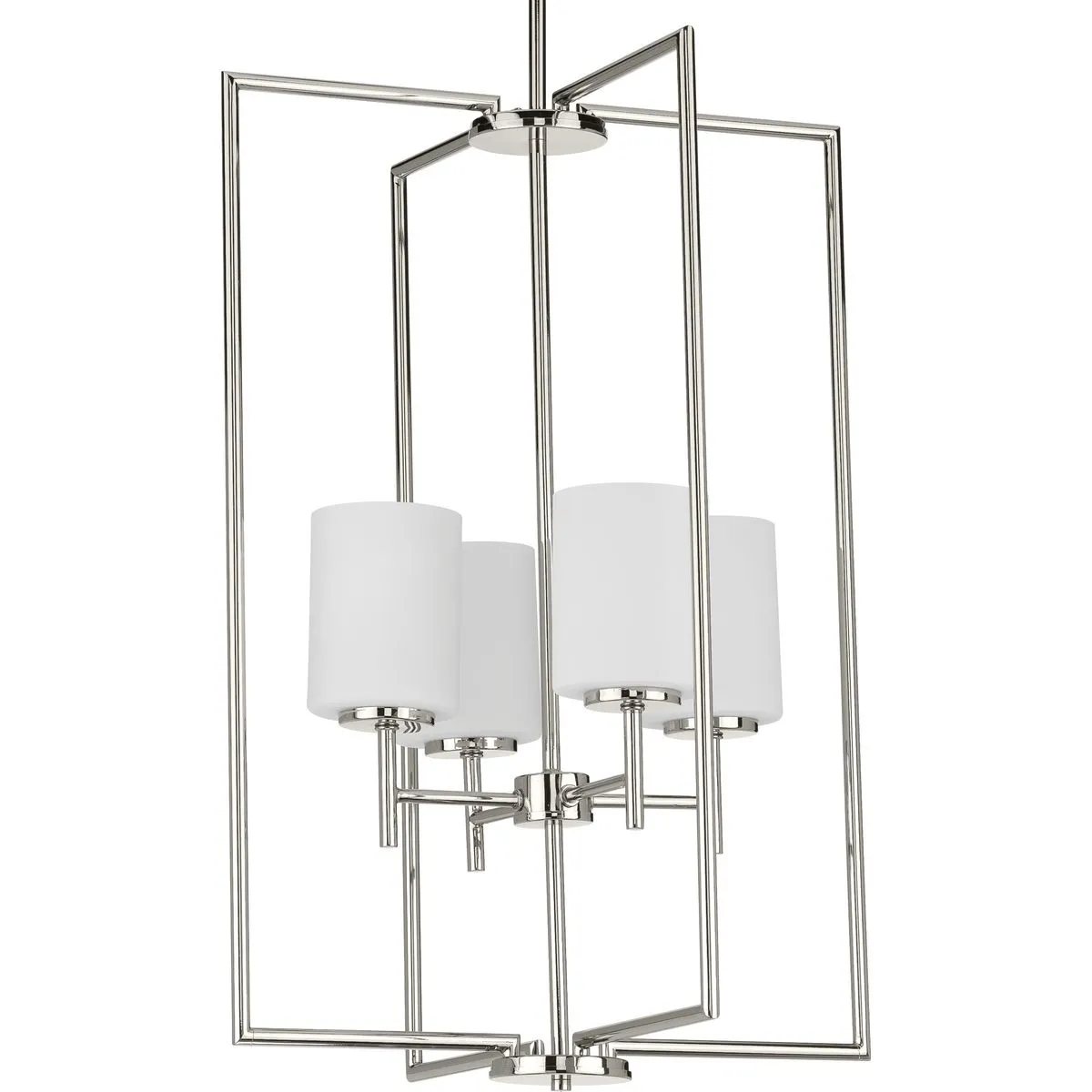 Replay Collection Four-Light Etched White Glass Pendant Light