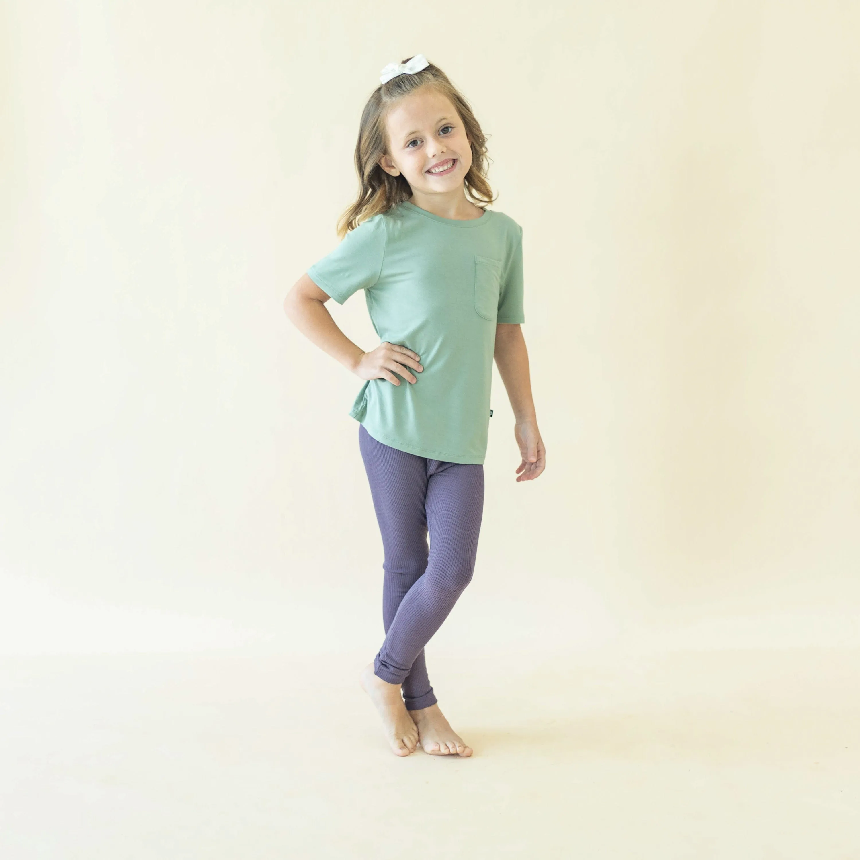 Ribbed Leggings in Currant
