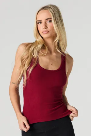 Ribbed Scoop Neck Racerback Tank