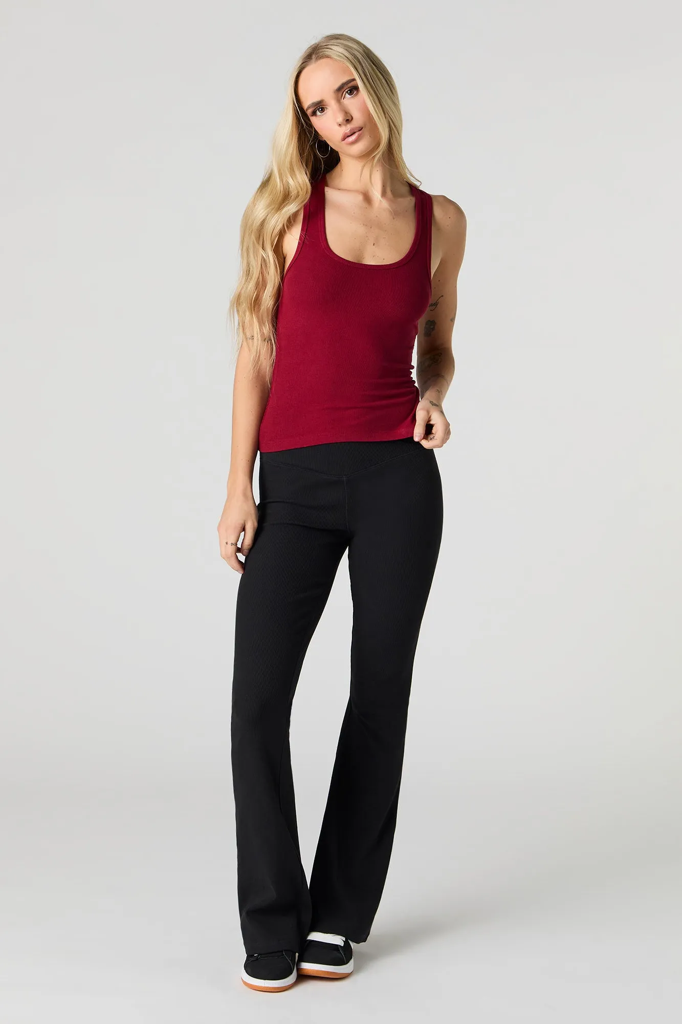 Ribbed Scoop Neck Racerback Tank