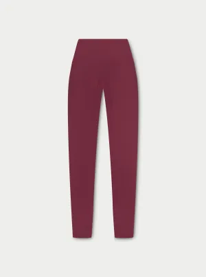 SCULPTING STRETCH EMBLEM LEGGINGS - BURGUNDY