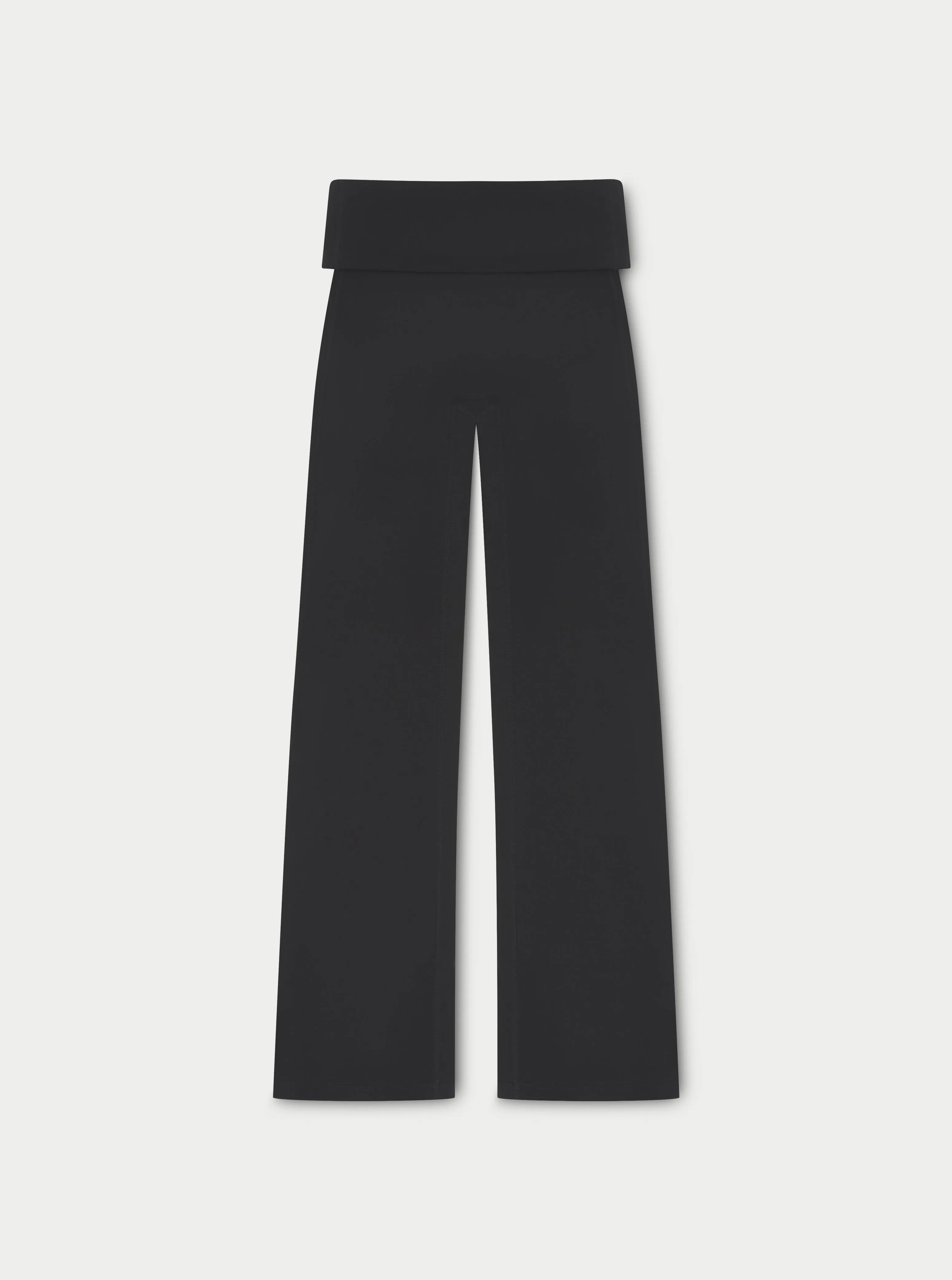 SCULPTING STRETCH FOLDOVER WAISTBAND YOGA PANTS - BLACK