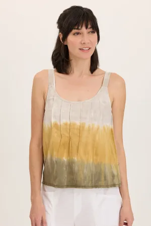 Shawnie Linen Billowy Pintuck Tank