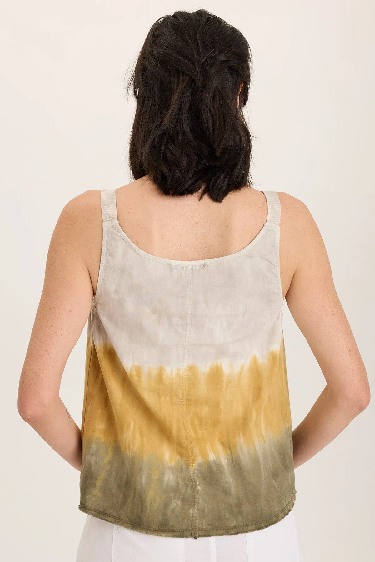 Shawnie Linen Billowy Pintuck Tank