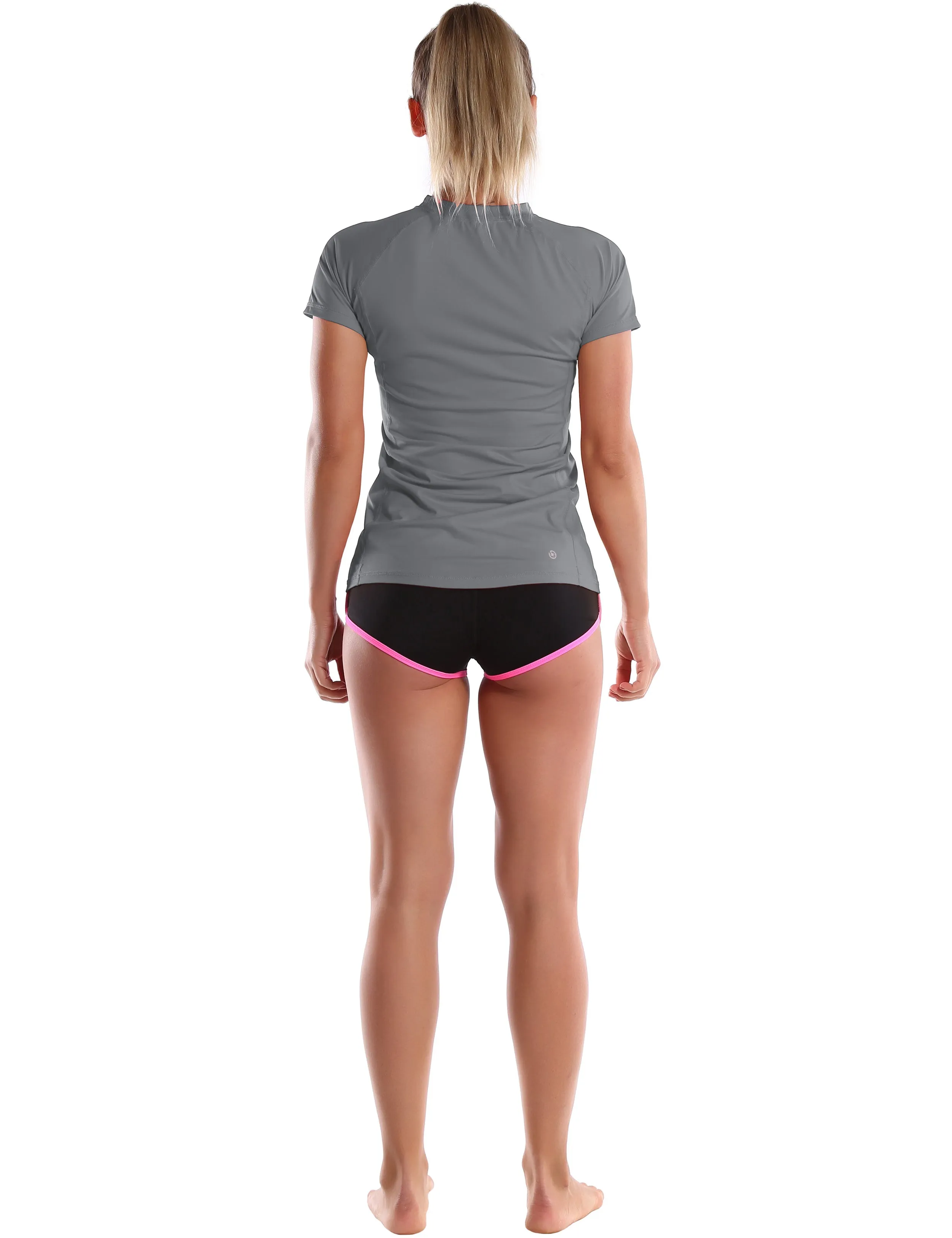 Short Sleeve UPF 50 Rashguard gray_yoga