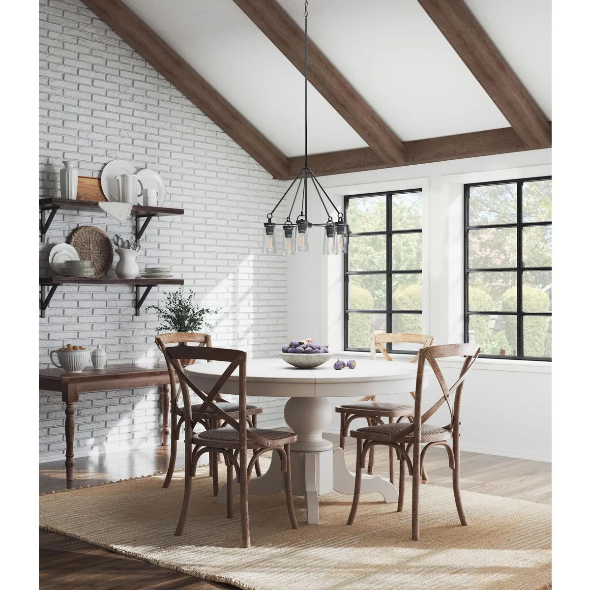 Stockbrace Collection Five-Light Clear Glass Chandelier Light