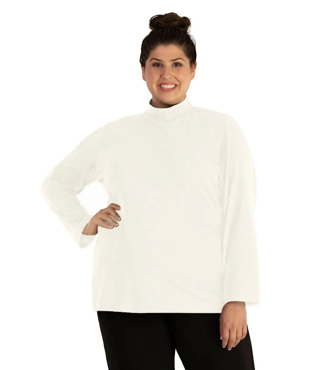 Stretch Naturals Lite Mock Neck Top Classic Colors - FINAL SALE