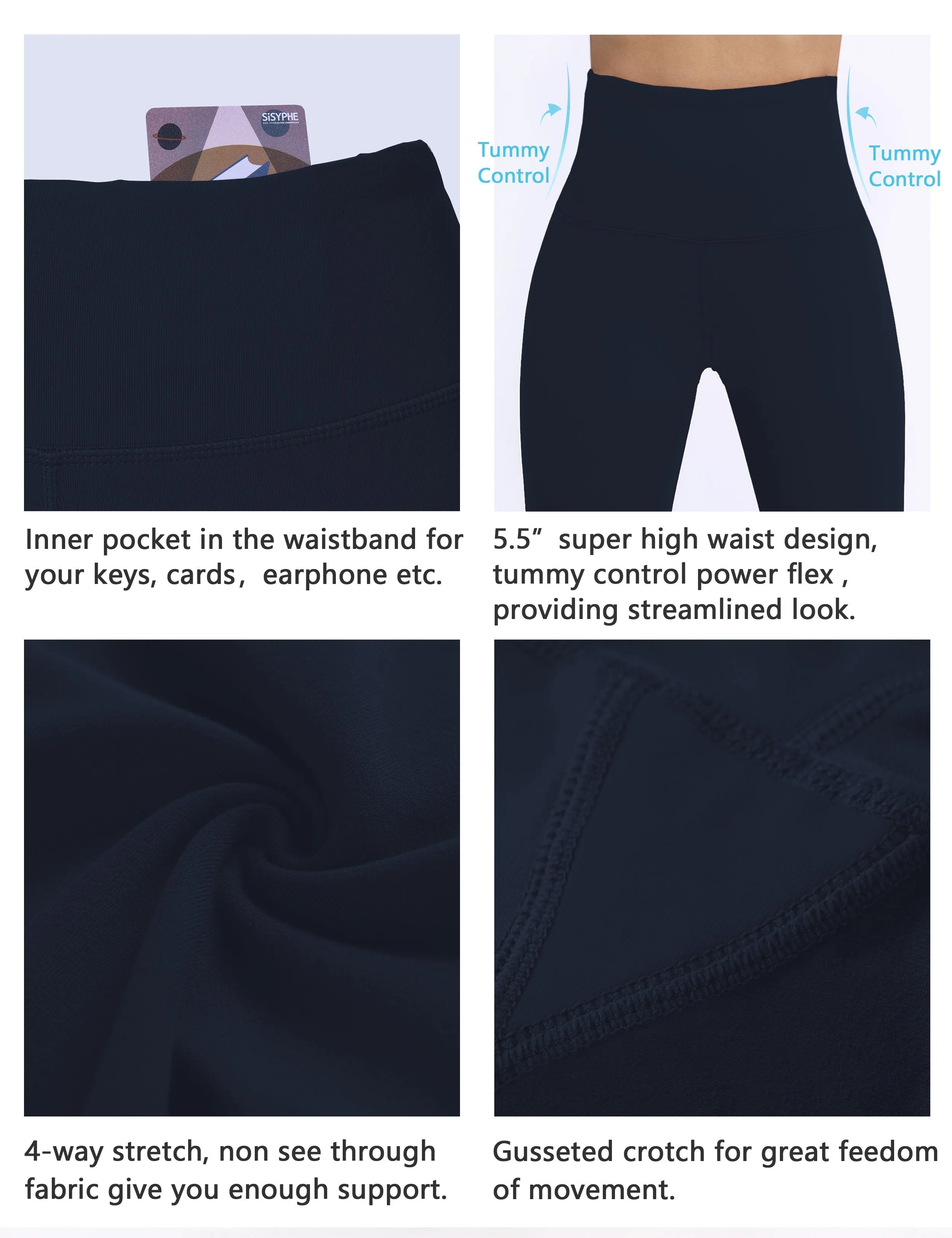 Super High Waist Yoga Pants darknavy ins_yoga