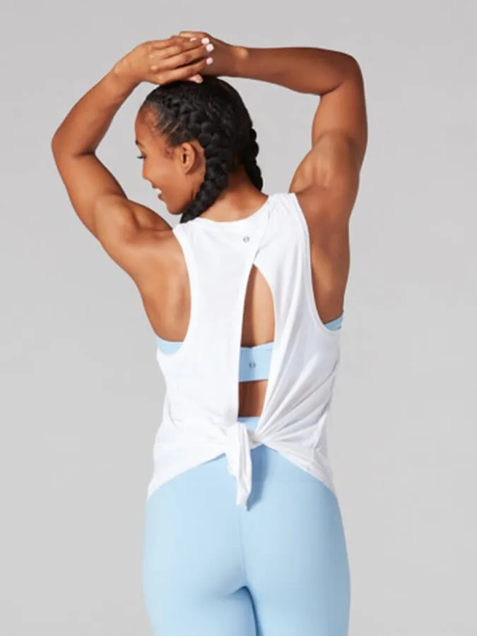 Tavi Tie Back Women's Tank Top - White
