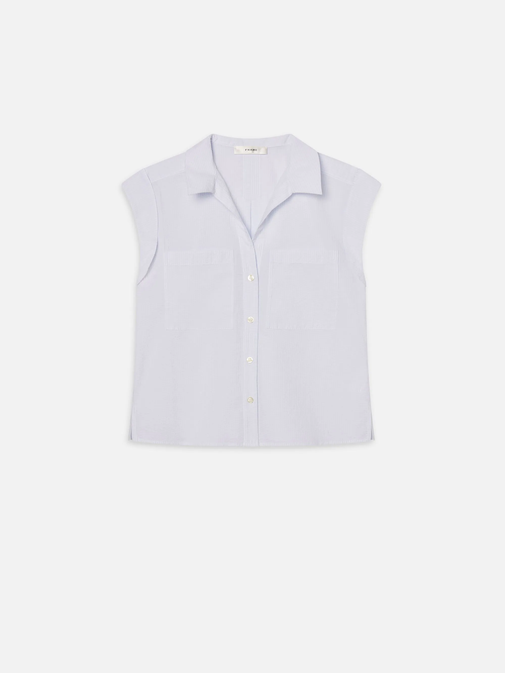 The Seersucker Leisure Shirt -- Light Chambray Multi
